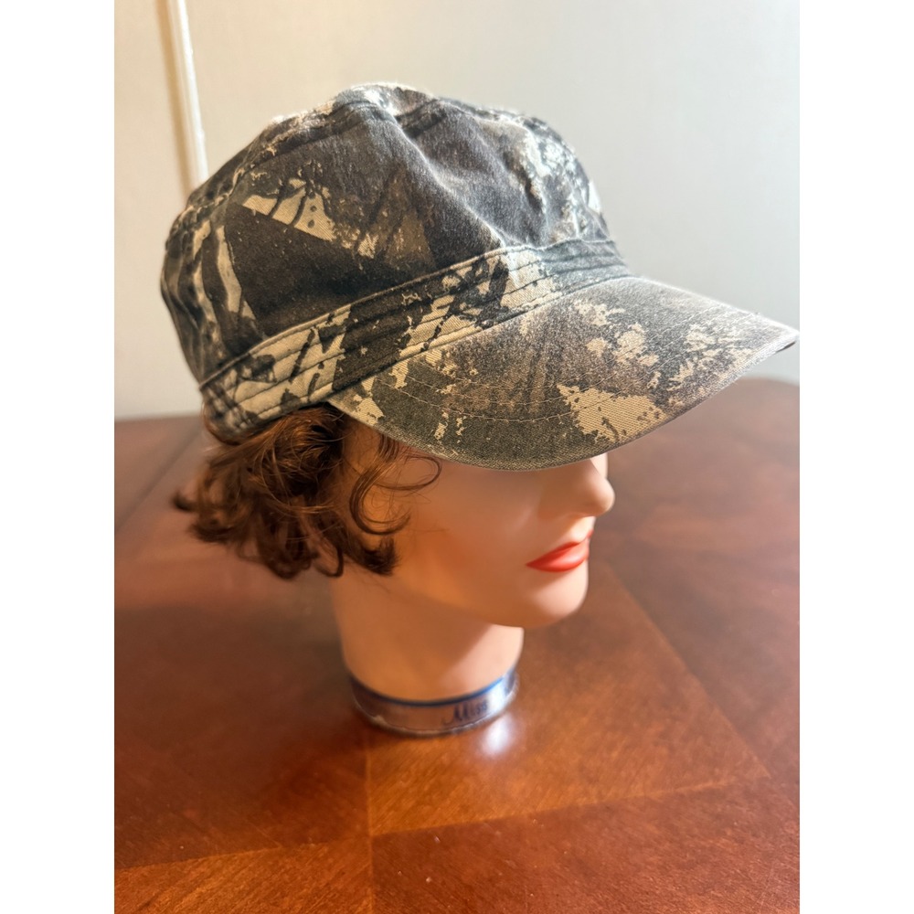 Levis Gray White Abstract Camo Military Cadet Cap Hat Size 8-20